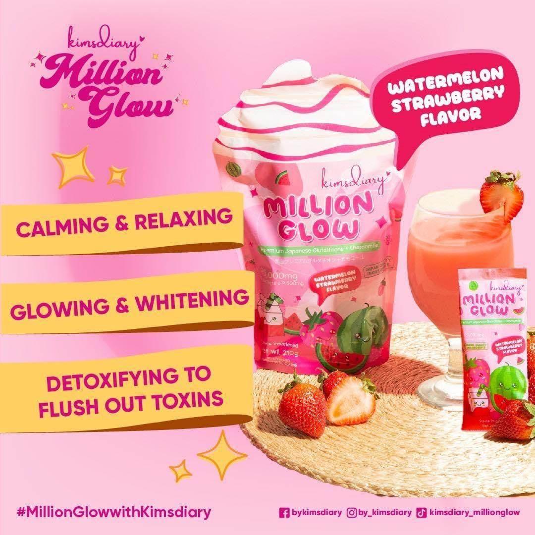 Kimsdiary Million Glow Watermelon Strawberry Flavor - MZG Health & Beauty Imports