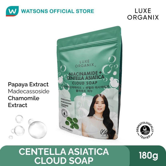  LUXE ORGANIX Niacinamide + Centella Asiatica Cloud Soap 180g - MZG Health & Beauty Imports