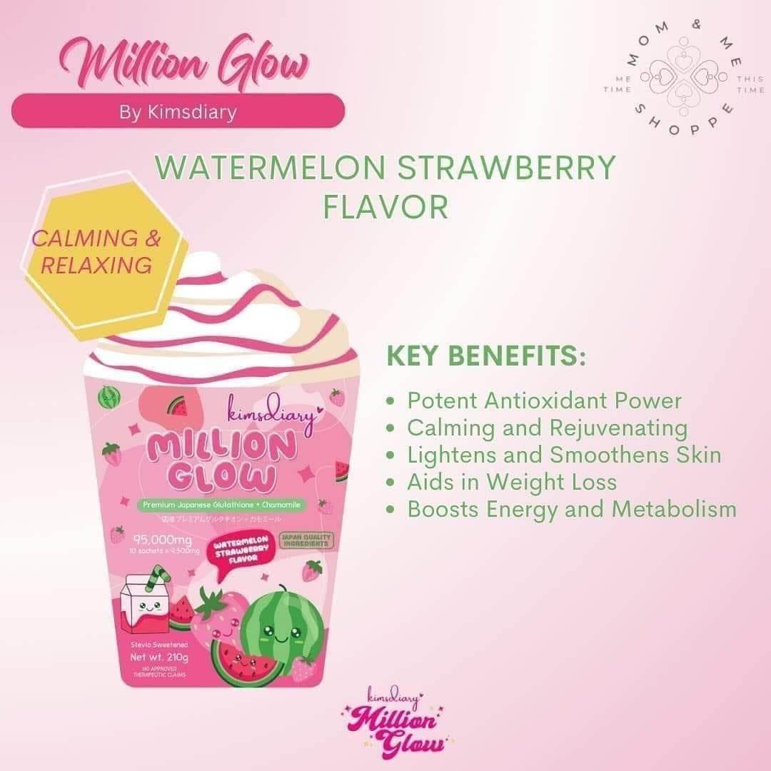 Kimsdiary Million Glow Watermelon Strawberry Flavor - MZG Health & Beauty Imports