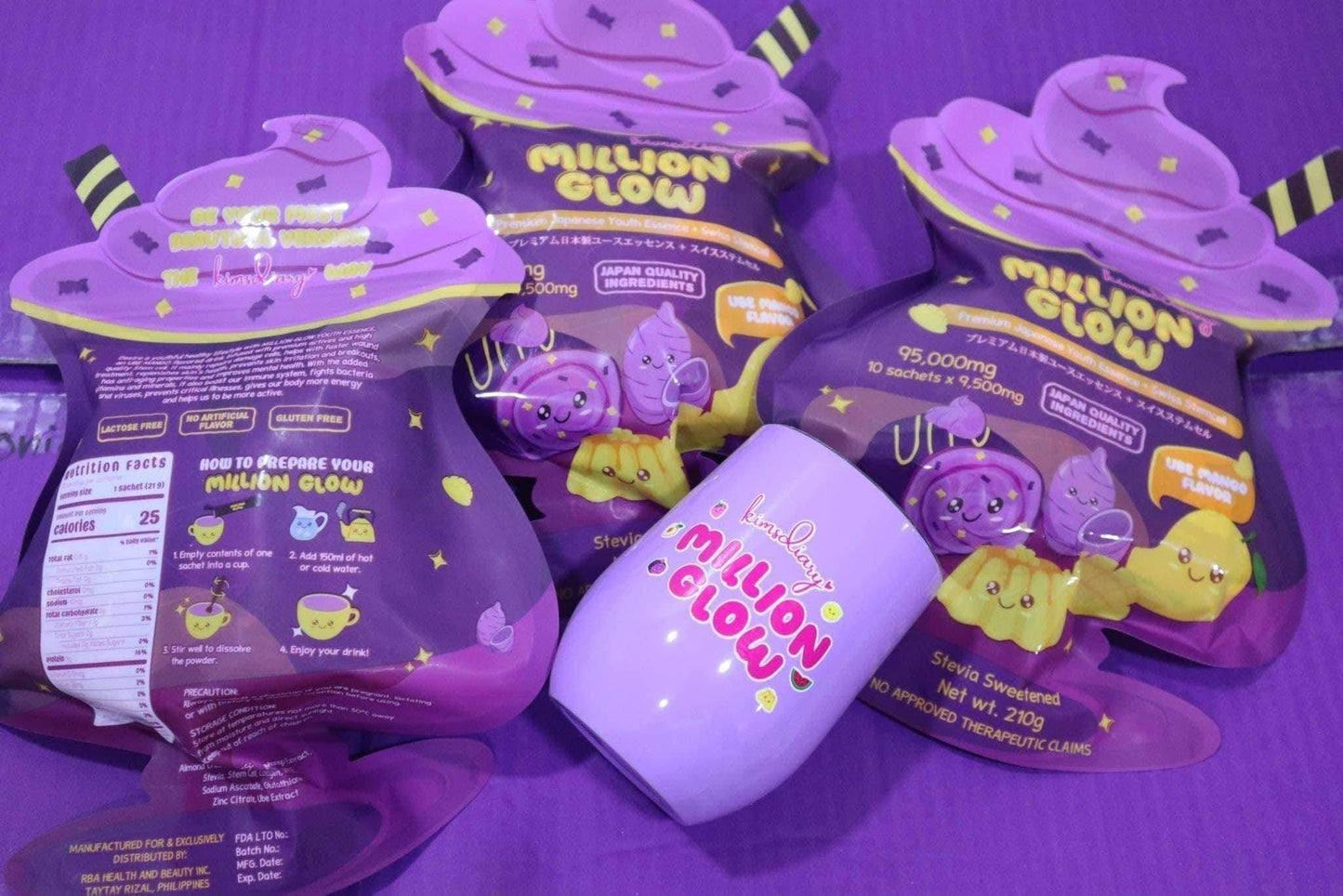 Kimsdiary Million Glow Ube Mango Flavor - MZG Health & Beauty Imports