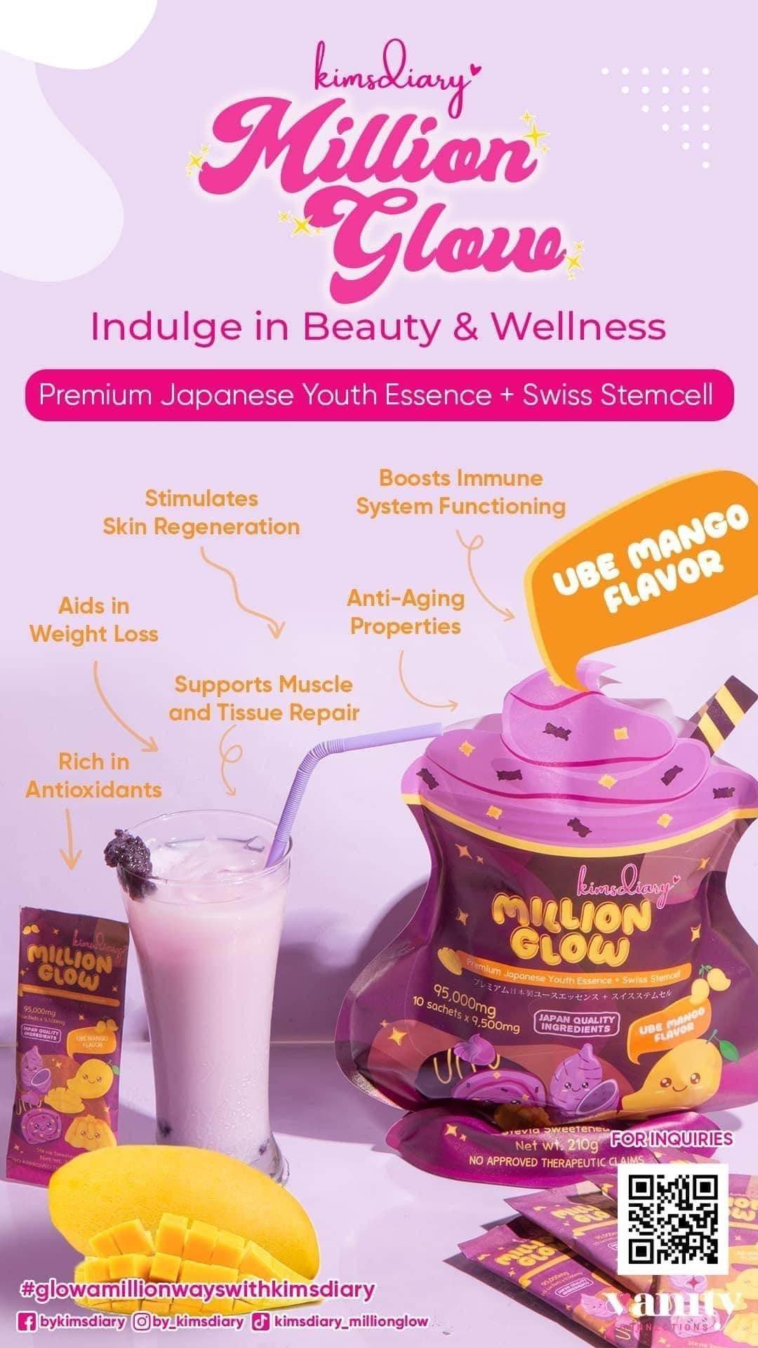 Kimsdiary Million Glow Ube Mango Flavor - MZG Health & Beauty Imports
