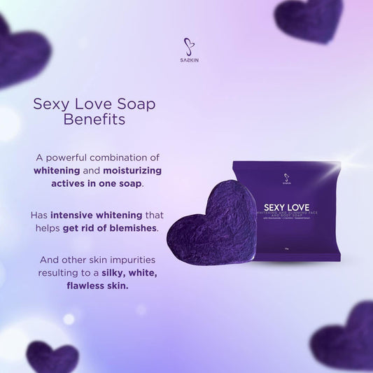 Saskin Sexy Love Whitening Face and Body Soap 70g x3 - MZG Health & Beauty Imports