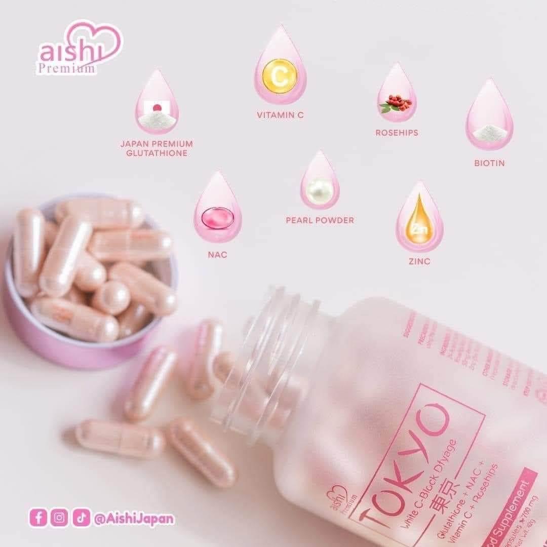 Aishi Premium Tokyo Glutathione + NAC + Vitamin C + Rosehips - MZG Health & Beauty Imports