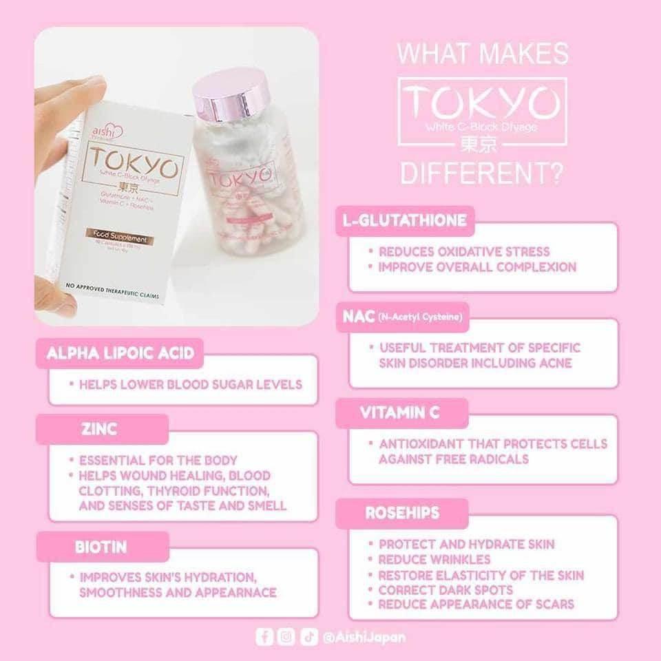 Aishi Premium Tokyo Glutathione + NAC + Vitamin C + Rosehips - MZG Health & Beauty Imports