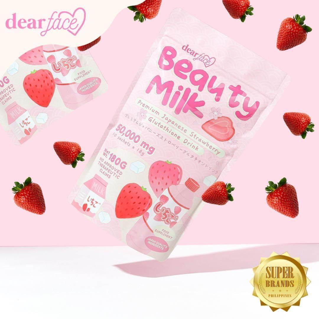 Dear Face Beauty Milk - Premium Japanese Strawberry Glutathione Drink - MZG Health & Beauty Imports