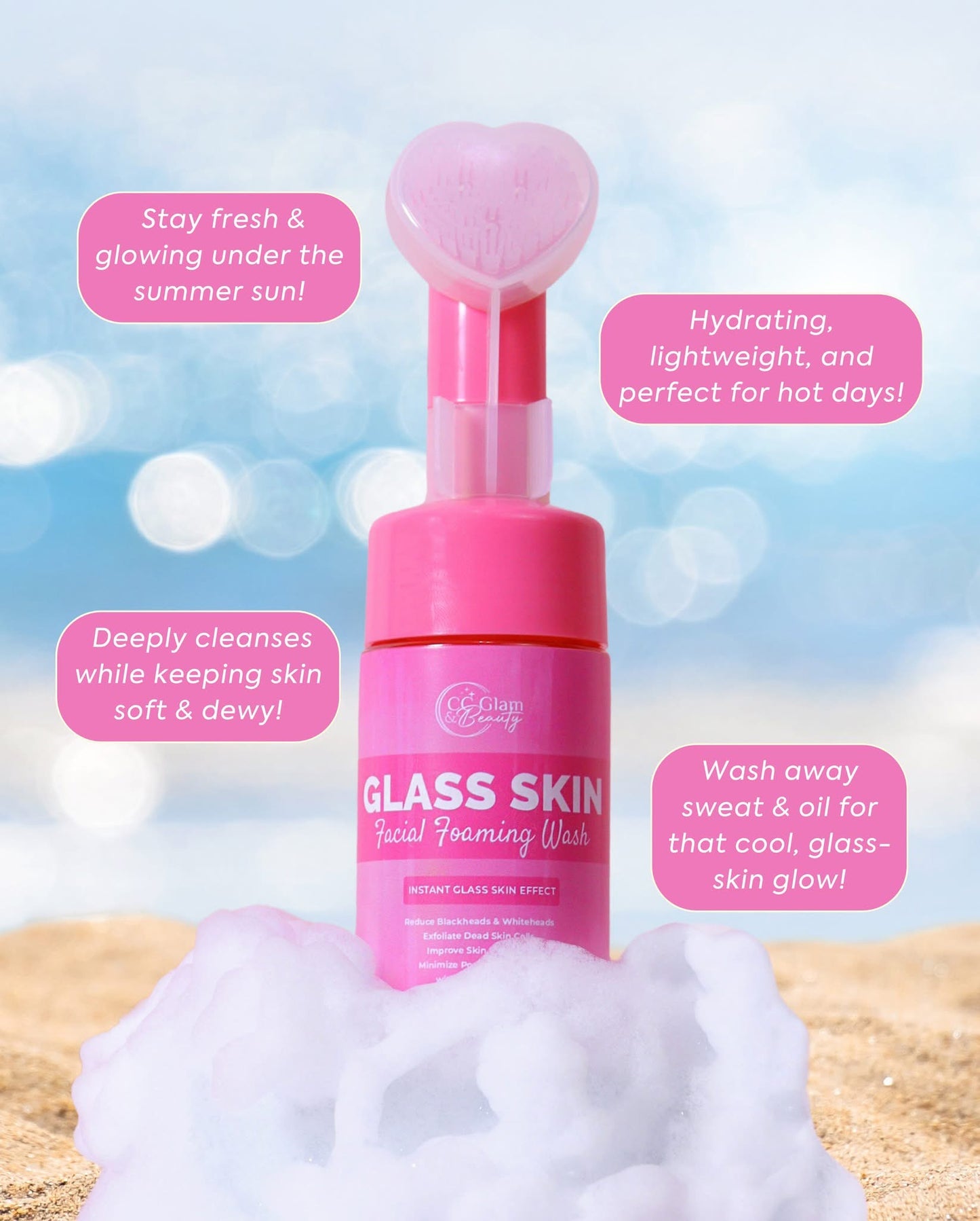 CC Glam & Beauty Glass Skin Foaming Wash | Cris Cosmetics - MZG Health & Beauty Imports