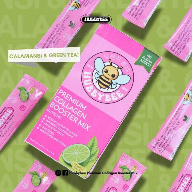 Hubbybee Premium Collagen Booster Mix Calamansi & Green Tea - MZG Health & Beauty Imports