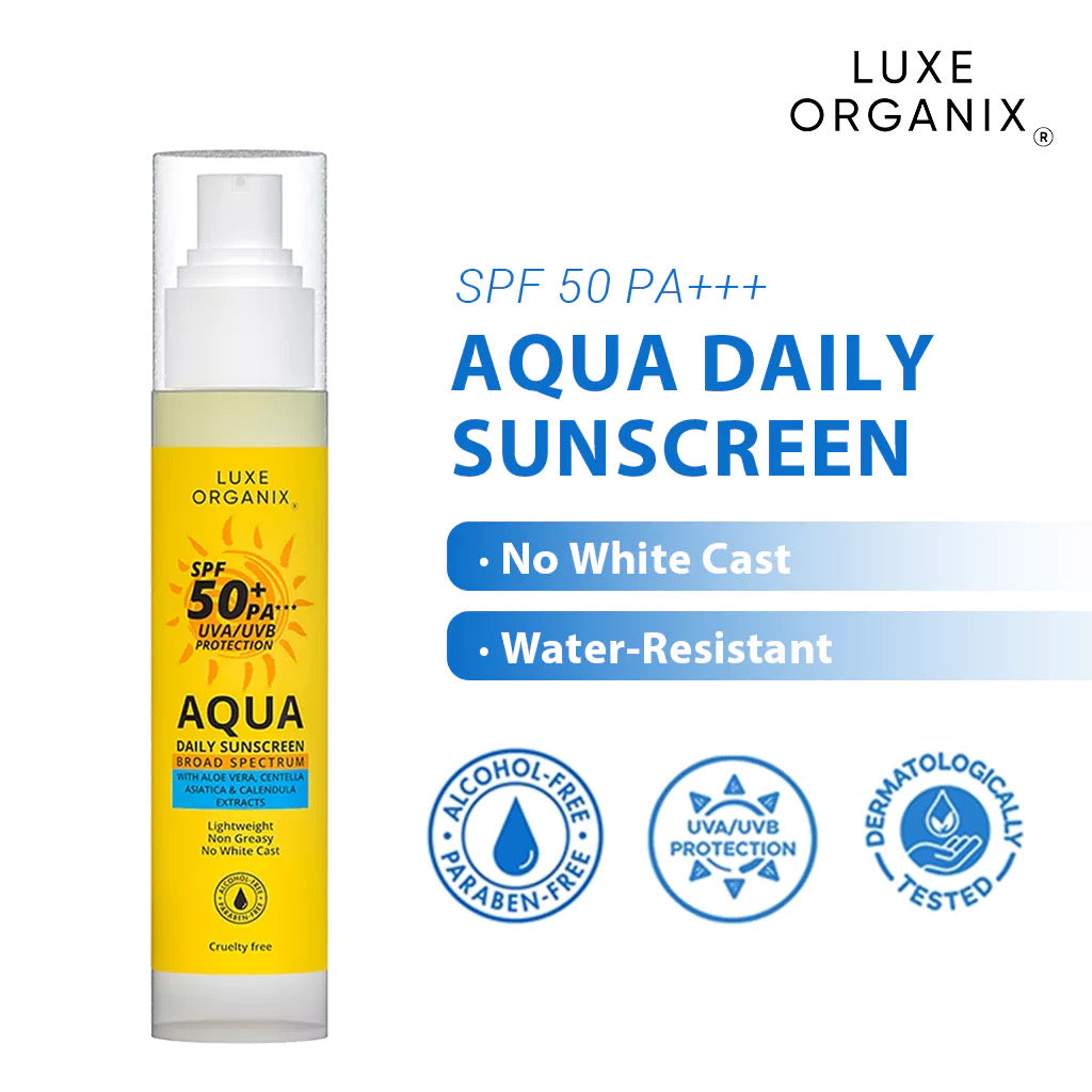 LUXE ORGANIX Aqua Daily Sunscreen 50ml - MZG Health & Beauty Imports