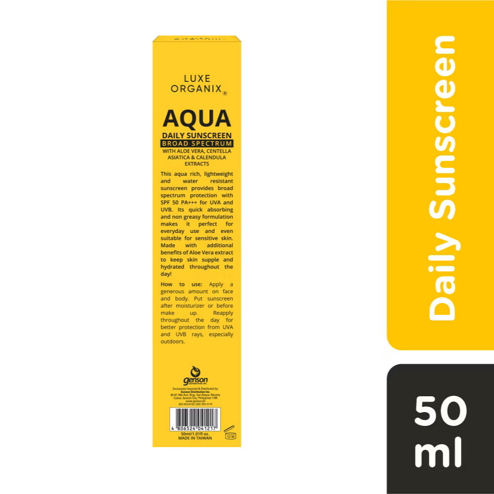 LUXE ORGANIX Aqua Daily Sunscreen 50ml - MZG Health & Beauty Imports