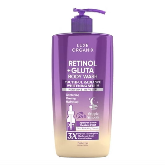 LUXE ORGANIX Retinol + Gluta Serum Body Wash 1000g - MZG Health & Beauty Imports