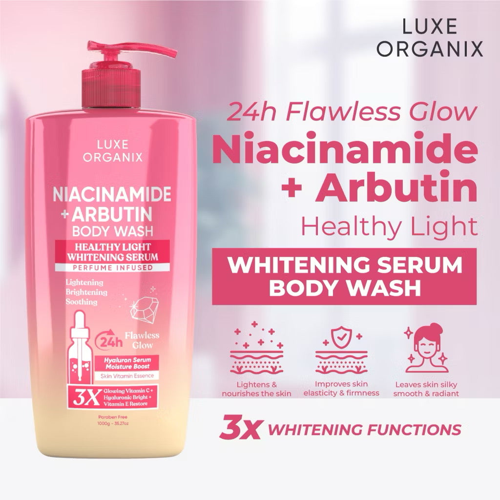 Luxe Organix Niacinamide + Arbutin Whitening Serum Body Wash 1000g - MZG Health & Beauty Imports