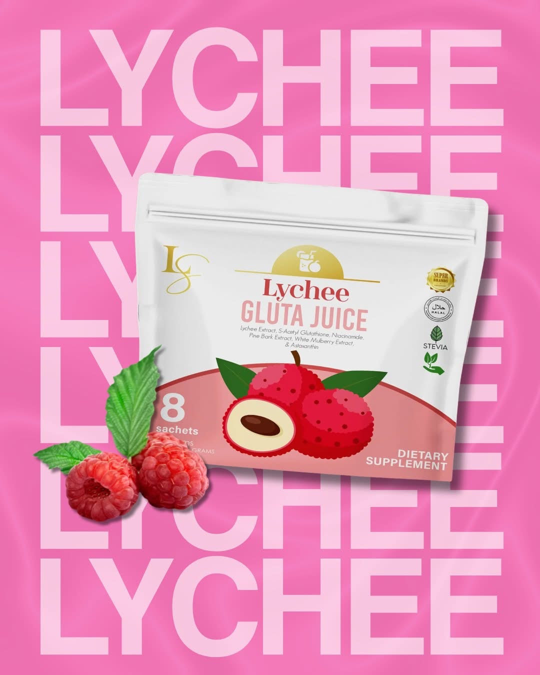 Luxe Slim Lychee Gluta Juice | 8 Sachets