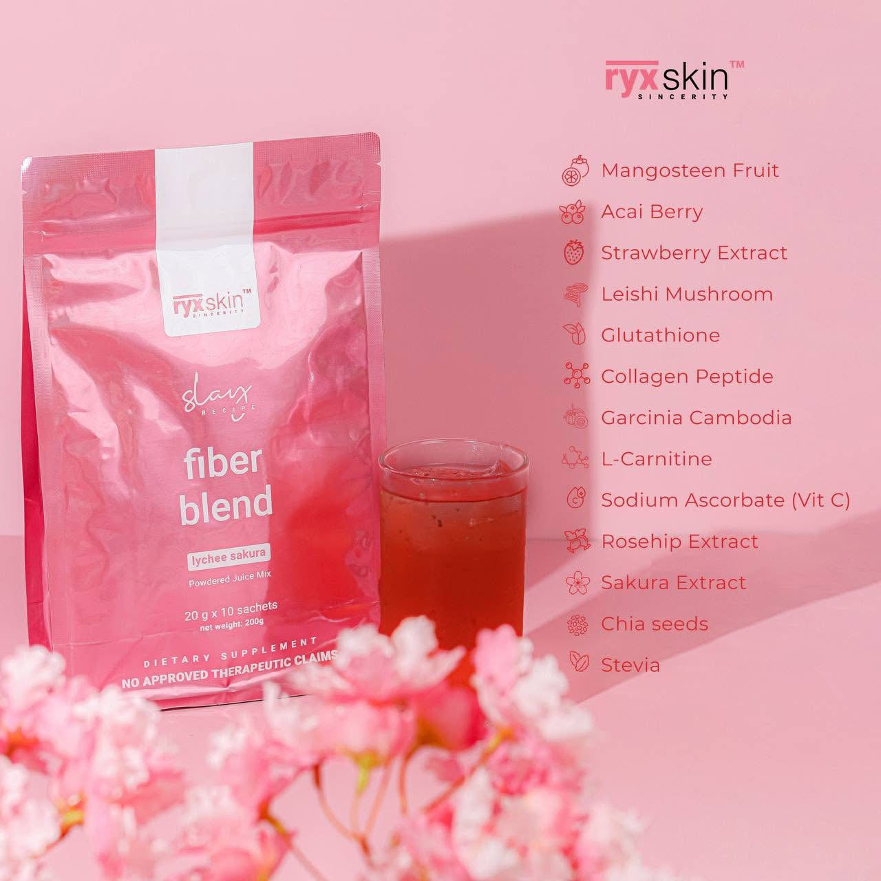 Ryxskin Fiber Blend Lychee Sakura | 10 Sachets