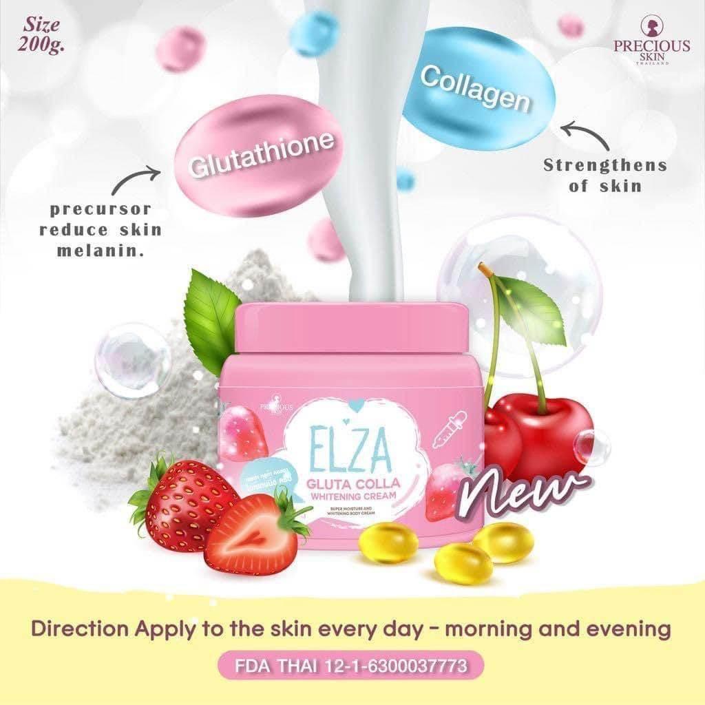Precious Skin Thailand Elza Gluta Colla Whitening Cream 200g - MZG Health & Beauty Imports