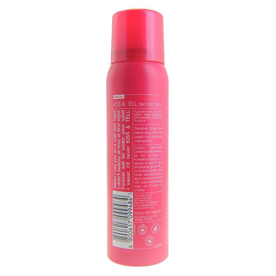 BENCH/ Kiss & Tell Deo Body Spray 100ml - MZG Health & Beauty Imports