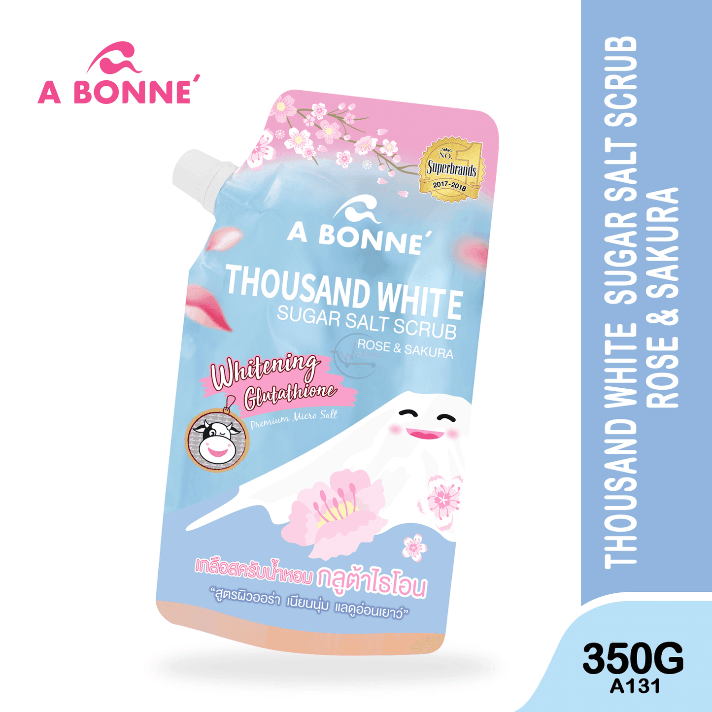 Abonne Thousand White Salt Scrub Rose & Sakura - MZG Health & Beauty Imports