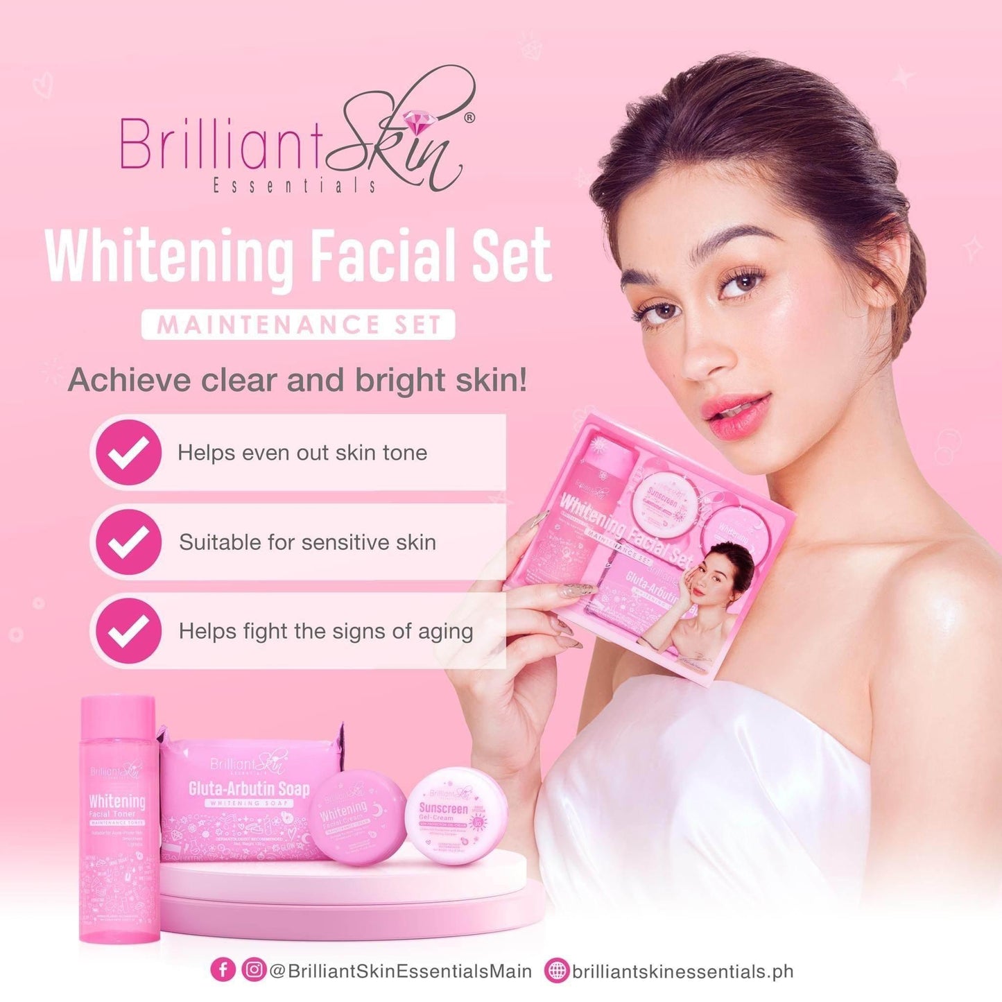 Brilliant Skin Whitening Facial Set - Maintenance Set - MZG Health & Beauty Imports
