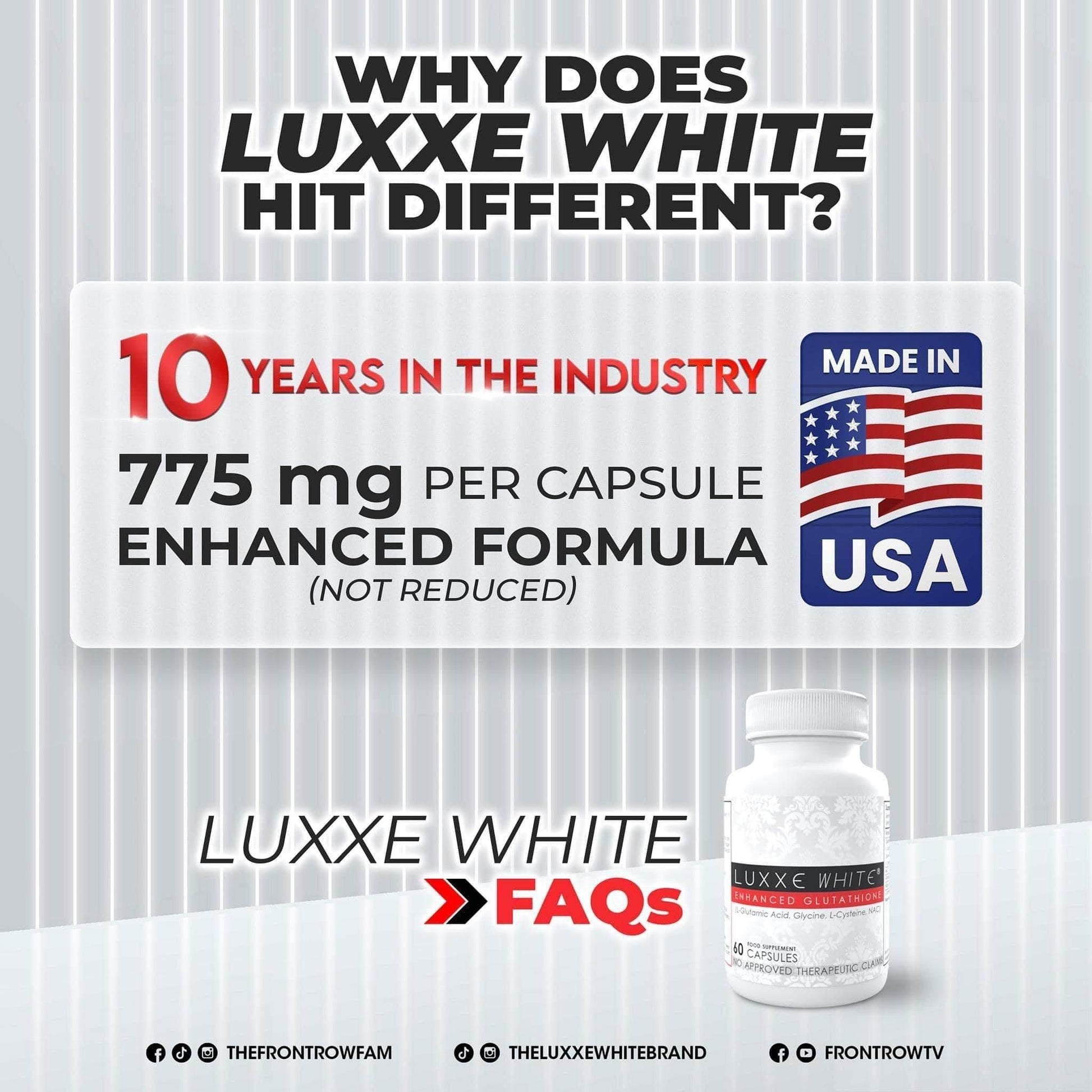 glutathione luxxe white White, Luxxe Renew, Luxxe Protect Set by 100% Authentic Made in USA Frontrow Luxxe White Enhanced Glutathione