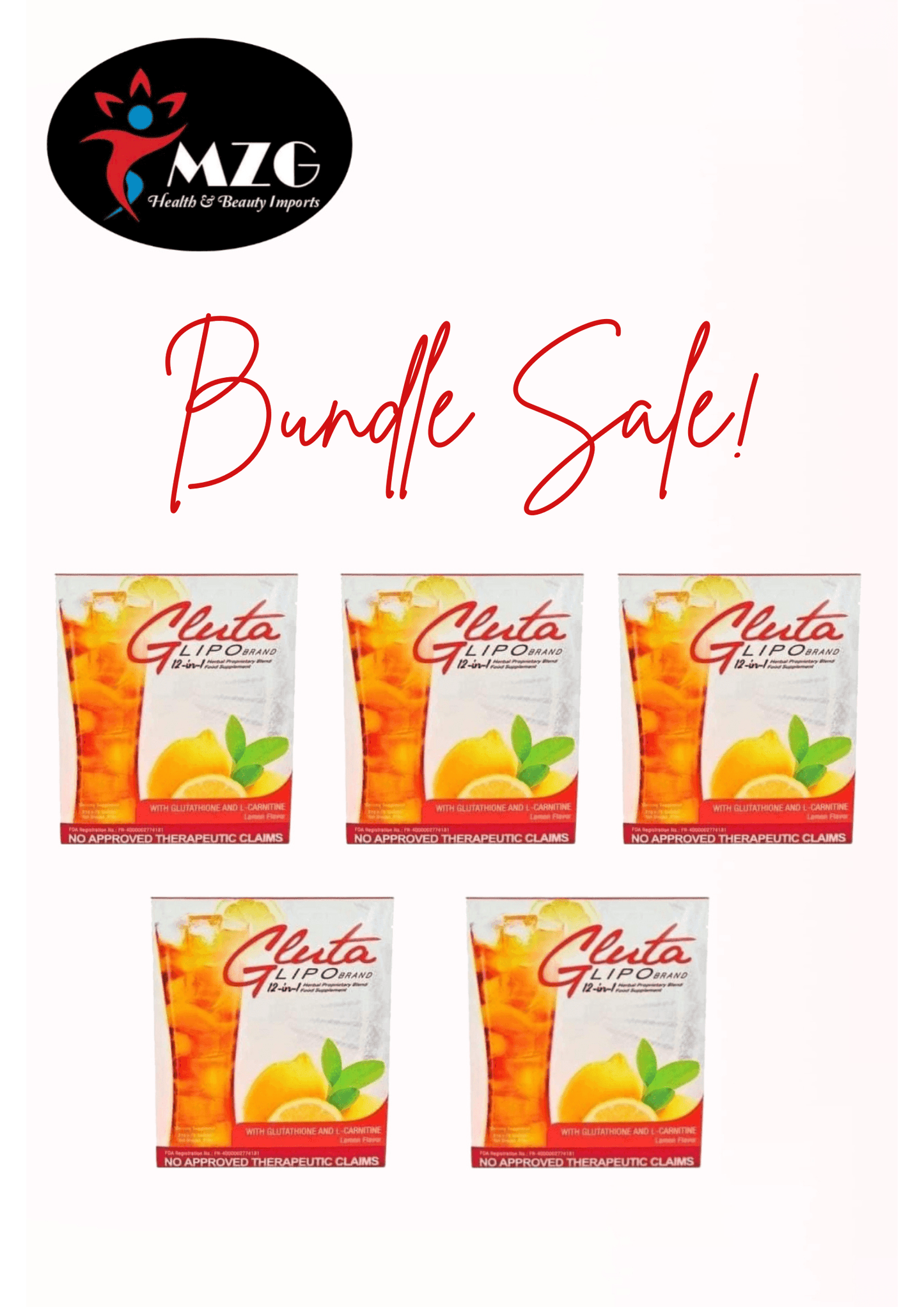 Bundle Sale 5 Boxes Gluta Lipo Juice