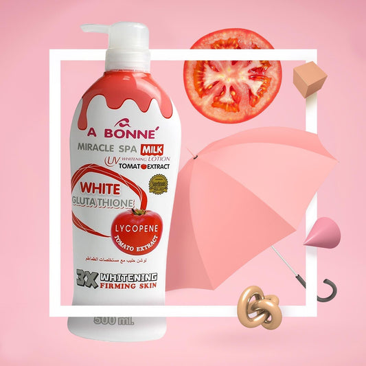 Abonne Miracle Spa Milk Tomato Extract White Glutathione Whitening Lotion