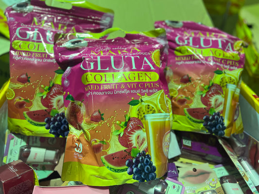 Mara Gluta Collagen Mix Fruit & Vit C Plus (1 Pack/30 Sachets)