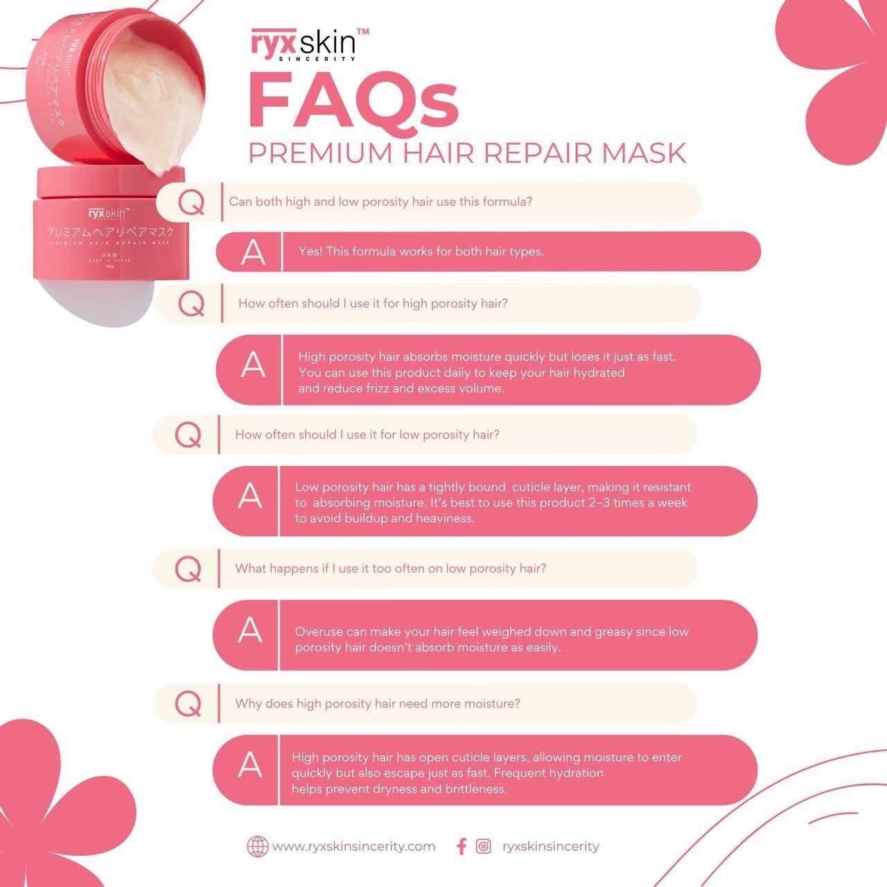 Ryxskin Premium Hair Repair Mask – Deep Treatment for Dry & Frizzy Hair - MZG Health & Beauty Imports