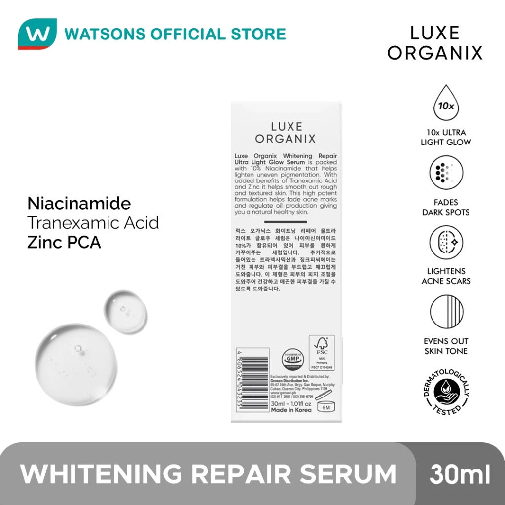 ￼LUXE ORGANIX Whitening Repair Ultralight Glow Serum 30ml