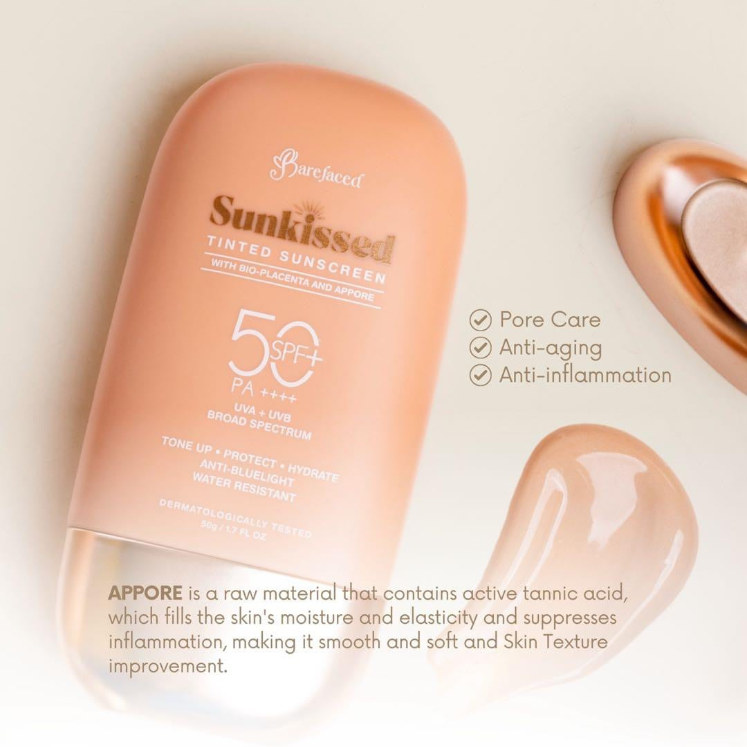 ￼Barefaced Sunkissed Tinted Sunscreen SPF50 Sun Protection 50g