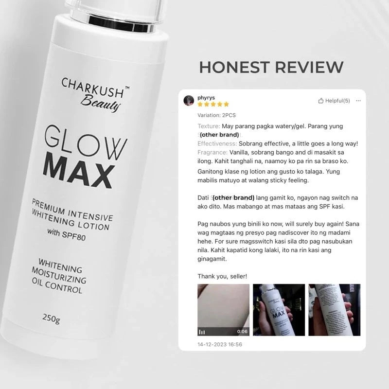 Charkush Beauty GLOWMAX Premium Intensive Whitening Lotion | 250ml