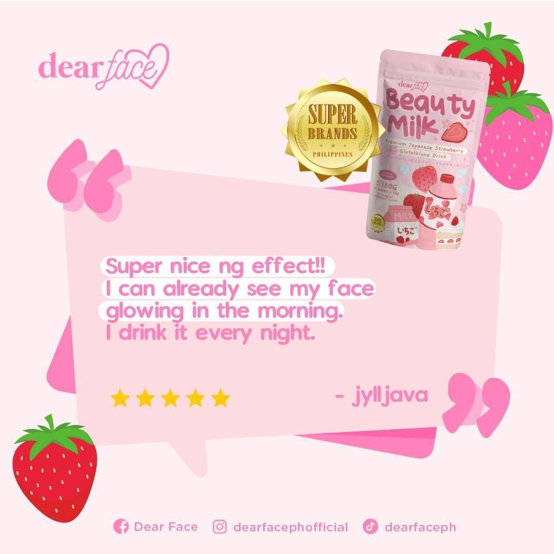 Dear Face Beauty Milk - Premium Japanese Strawberry Glutathione Drink