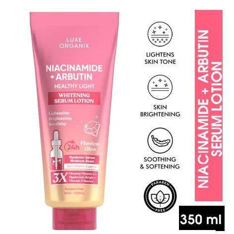 Luxe Organix Niacinamide + Arbutin Whitening Serum Lotion | 350ml - MZG Health & Beauty Imports