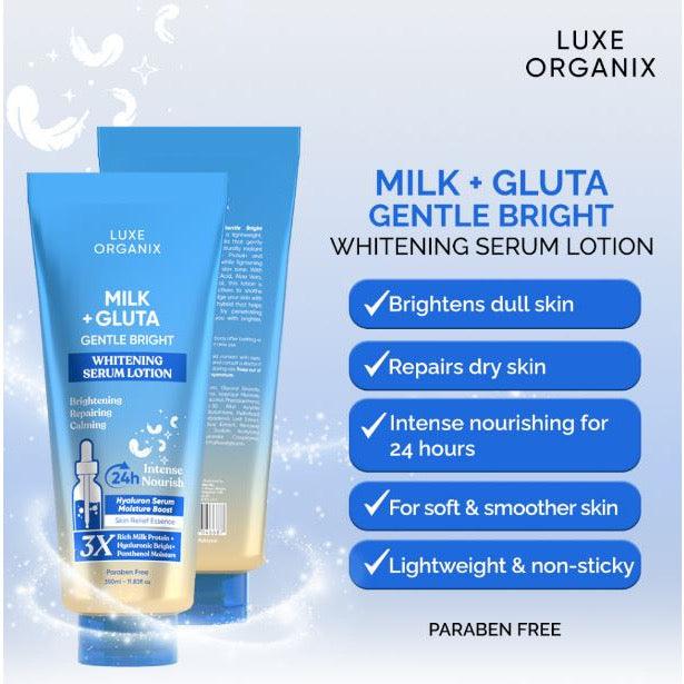 Luxe Organix Milk + Gluta Whitening Serum Lotion | 350ml