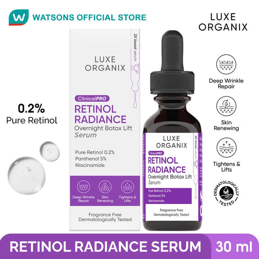 ￼LUXE ORGANIX Clinical Pro Retinol Radiance Serum 30ml