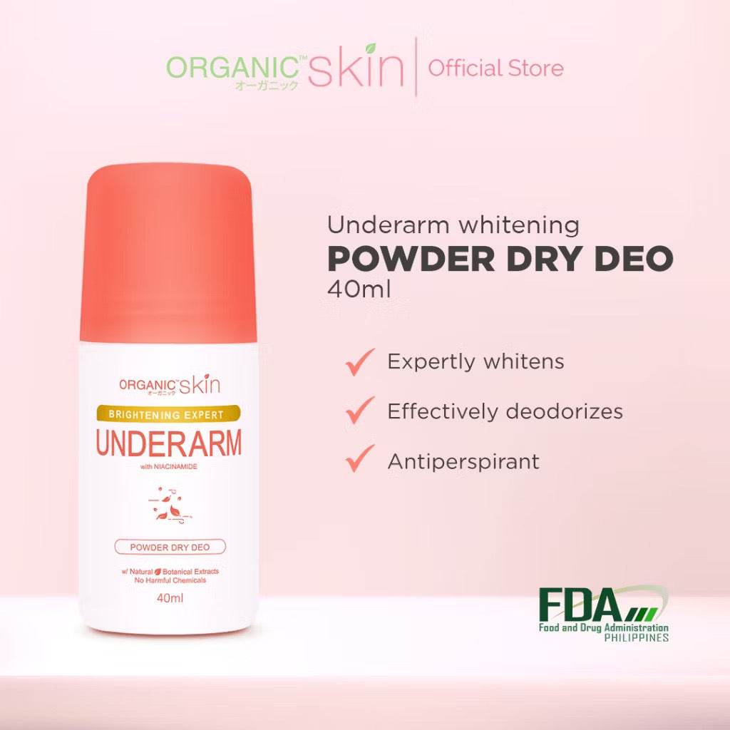 Organic Skin Japan Whitening Underarm Deo Roll-On – 40ml Powder Dry - MZG Health & Beauty Imports
