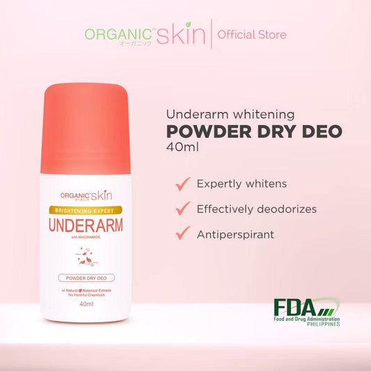 Organic Skin Japan Whitening Underarm Deo Roll-On – 40ml Powder Dry - MZG Health & Beauty Imports