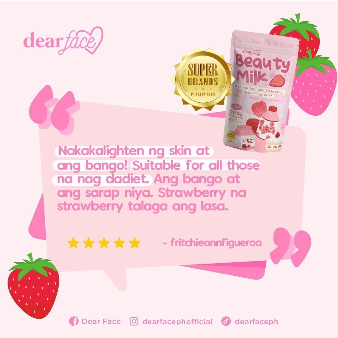 Dear Face Beauty Milk - Premium Japanese Strawberry Glutathione Drink