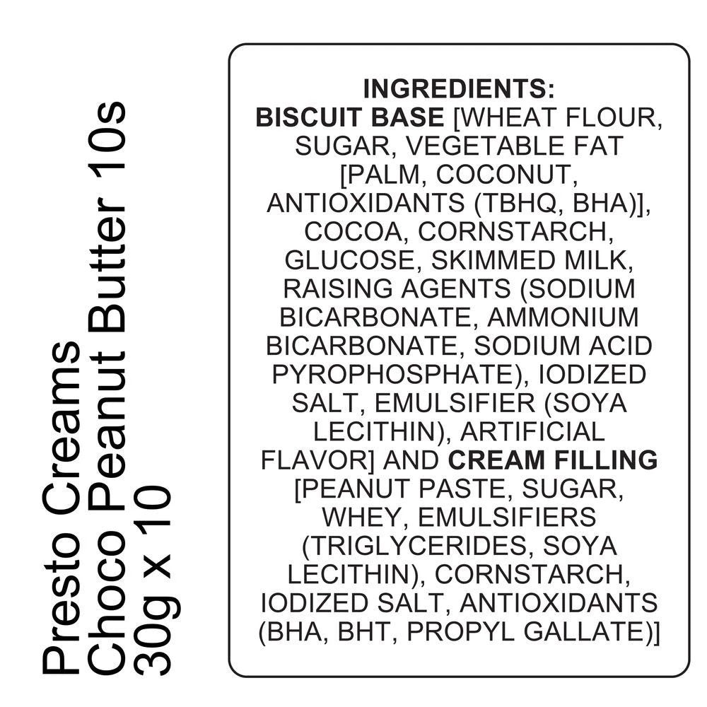 ￼Presto Creams Choco Peanut Butter (30g x 10)