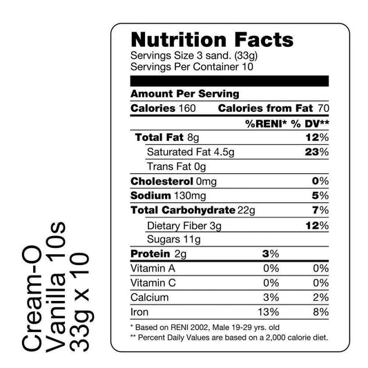 ￼Cream-O Vanilla Chocolate Sandwich Cream (30g x 10) - MZG Health & Beauty Imports
