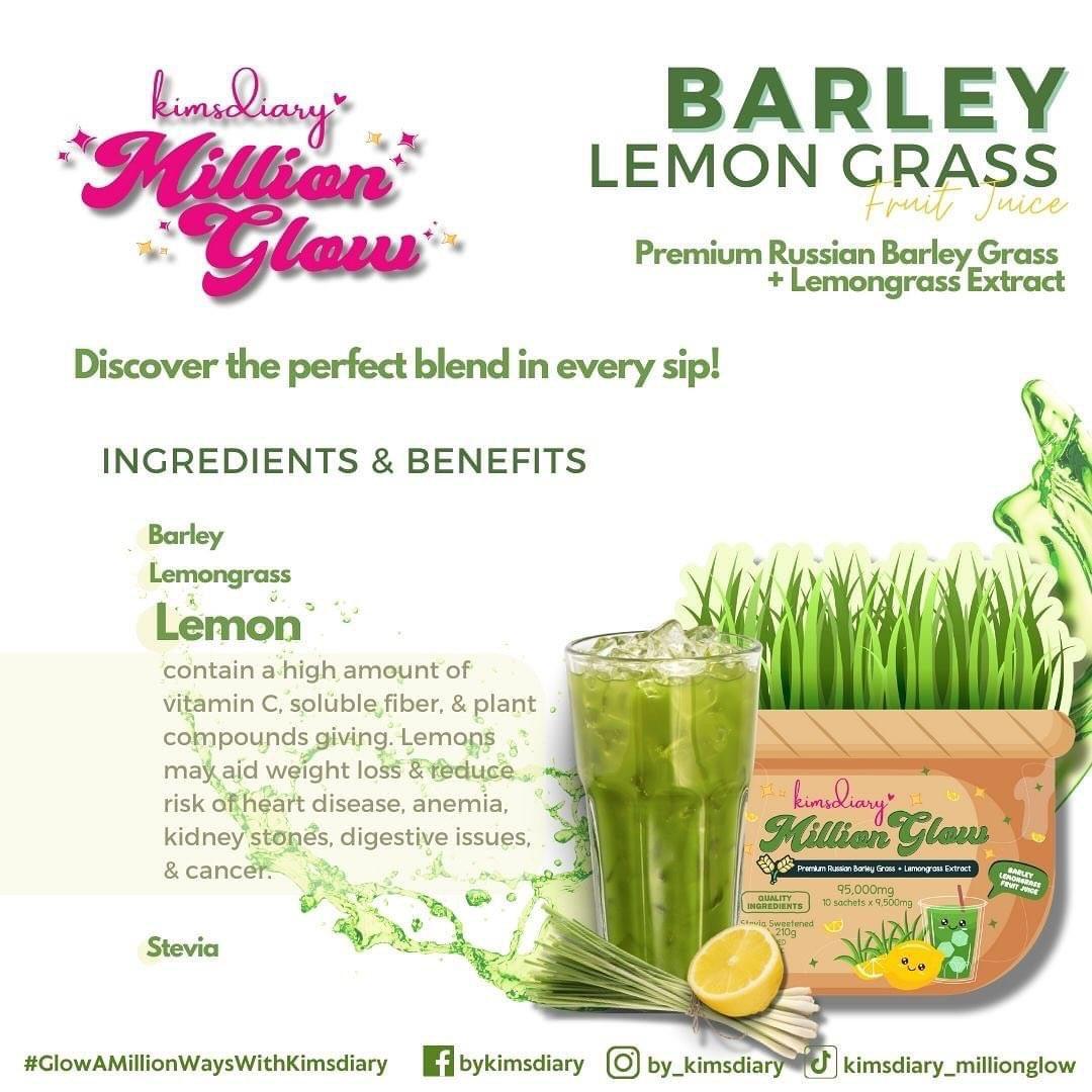 Kimsdiary Million Glow Barley Lemon Grass Fruit Juice