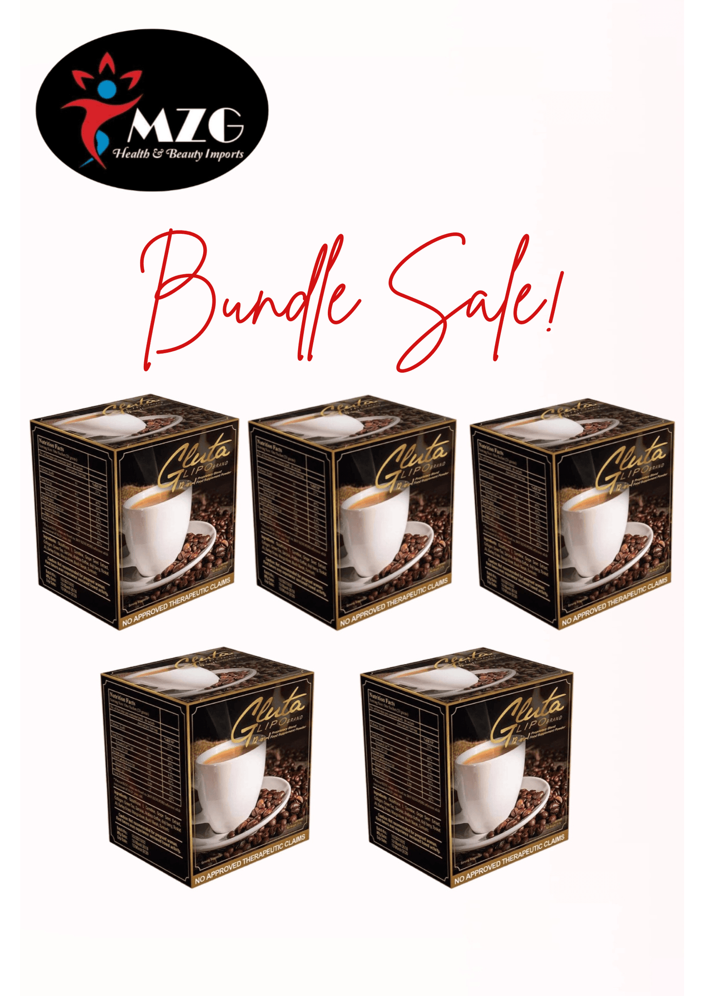 Bundle Sale 5 Boxes Gluta Lipo Coffee