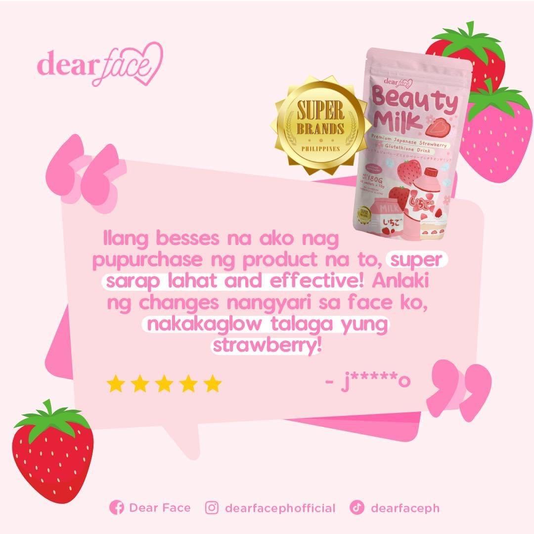 Dear Face Beauty Milk - Premium Japanese Strawberry Glutathione Drink