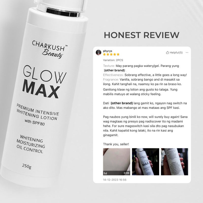 Charkush Beauty GLOWMAX Premium Intensive Whitening Lotion (250g)