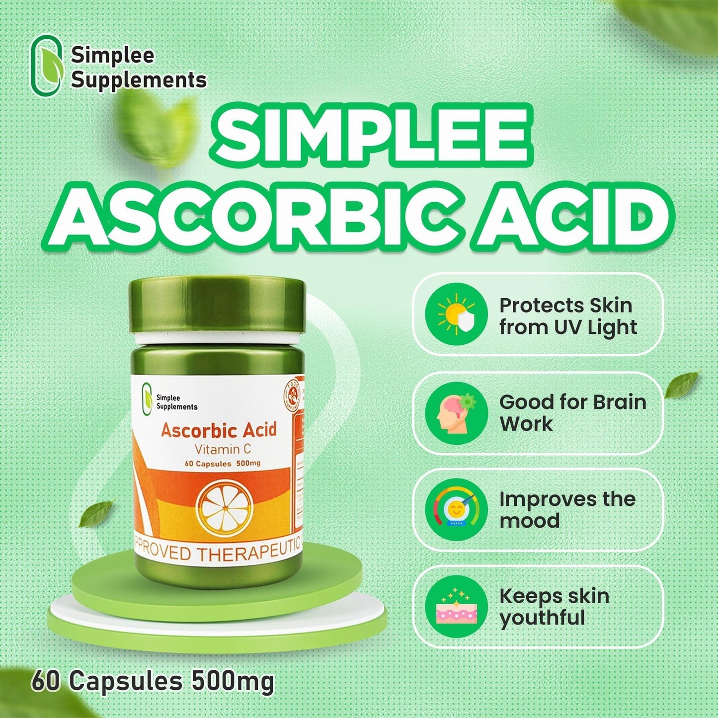 Simplee Supplement Ascorbic Acid 60Caps