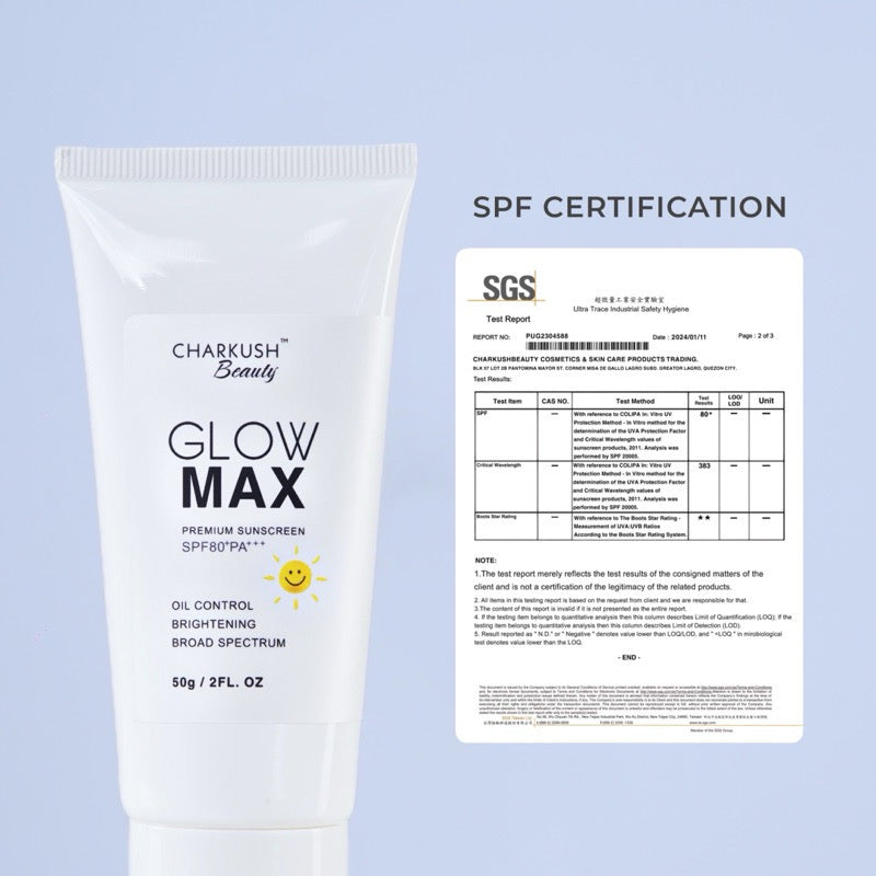 Charkush Beauty GLOWMAX Premium Sunscreen SPF80+PA+++ (50g)