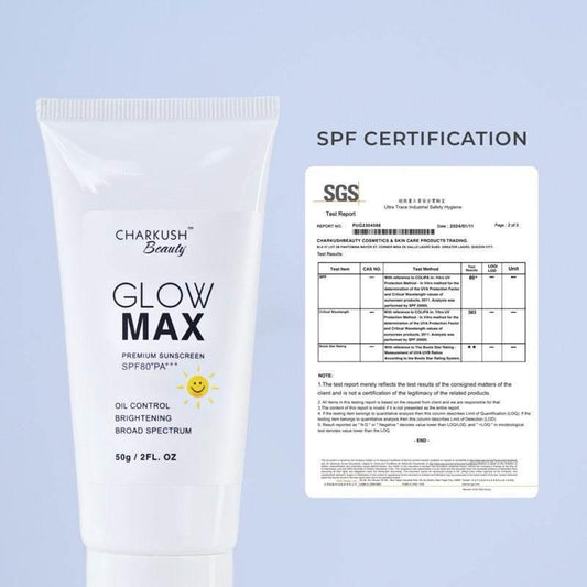 GLOWMAX Sunscreen SPF80 – Lightweight & Broad-Spectrum | Charkush Beauty - MZG Health & Beauty Imports