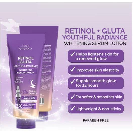 Luxe Organix Retinol + Gluta Whitening Serum Lotion | 350ml