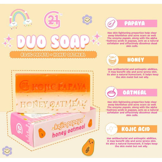 ￼G21 Kojic Papaya Honey Oatmeal Duo Soap | Golden Dust Soap