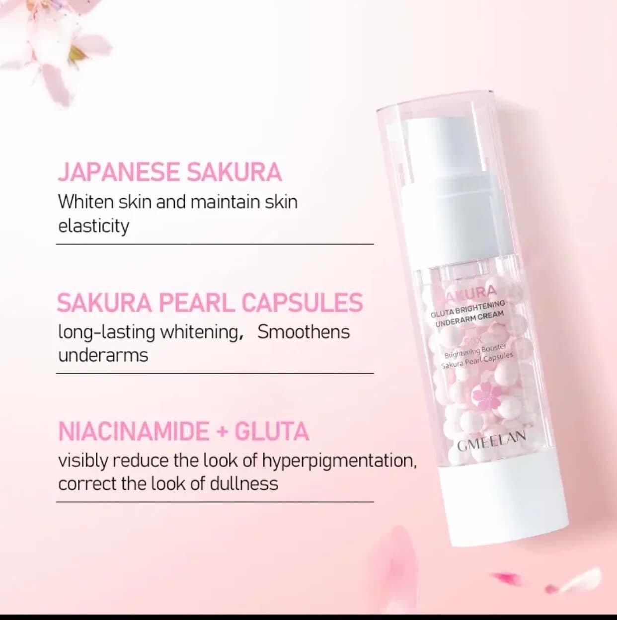 ￼GMEELAN Sakura Underarm Whitening Cream Body Pearl Moisturizer 30g