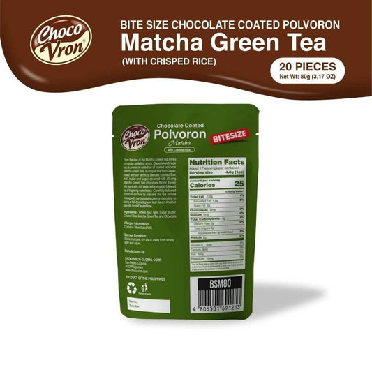 ChocoVron Bite Size Matcha Green Tea 80g - MZG Health & Beauty Imports