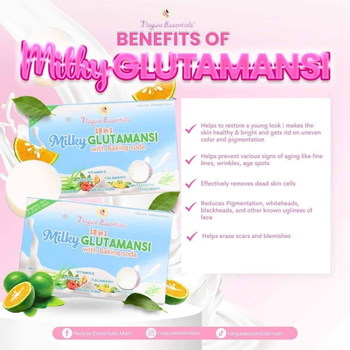 Naguia Essentials 10in1 Milky Glutamansi with Baking Soda | 20 soaps in 1 box